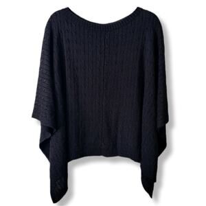 Ralph Lauren Black Label Cable Knit Poncho Sweater S Preppy Luxury Minimal NEW